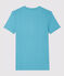 Camiseta de cuello de pico emblemática de algodón de mujer azul MIROIR