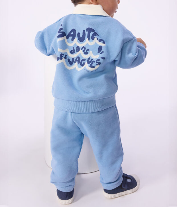 Pantal&oacute;n de jogging liso de algod&oacute;n para beb&eacute; azul