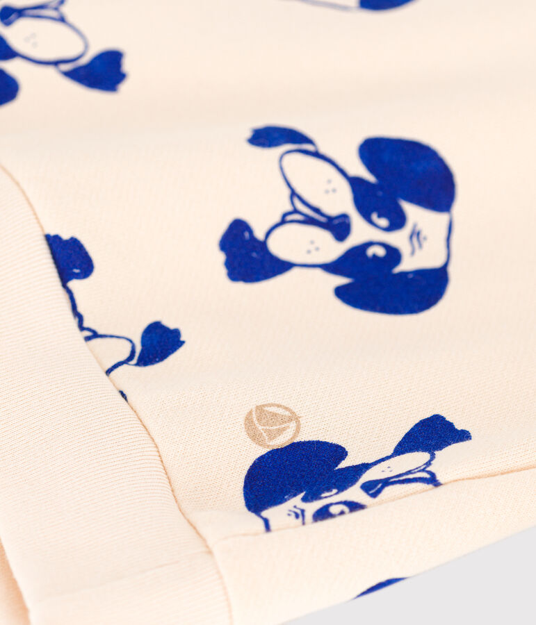 Sudadera estampada de mulet&oacute;n de ni&ntilde;a/ni&ntilde;o crudo/azul