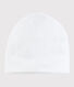 Gorro de recién nacido blanco de algodón