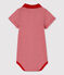 Body de cuello polo de algodón y manga corta de bebé niño rojo TERKUIT/blanco MARSHMALLOW