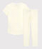 Pijama de lunares amarillos de algodón de niña blanco MARSHMALLOW/ SUNNY