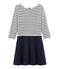 Vestido con manga larga para mujer azul SMOKING/beige COQUILLE