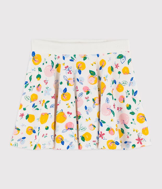 Falda de algod&oacute;n de ni&ntilde;a blanco/multicolor