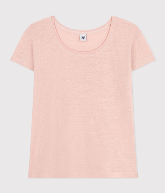 Camiseta LA RECTA de algodón con cuello redondo para mujer rosa SALINE
