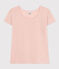 Camiseta LA RECTA de algodón con cuello redondo para mujer rosa SALINE