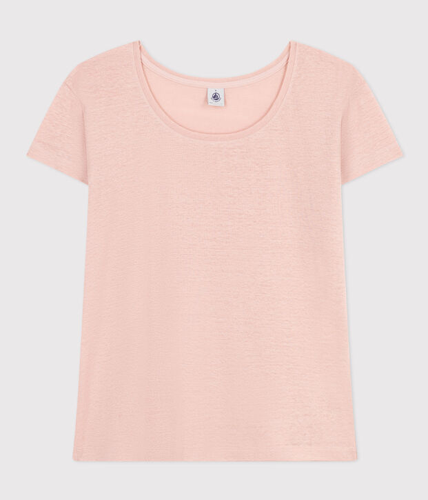 Camiseta LA RECTA de algod&oacute;n con cuello redondo para mujer rosa