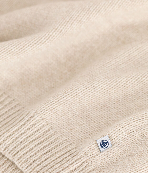 Jersey de jacquard de lana y algod&oacute;n de ni&ntilde;a/ni&ntilde;o beige/multicolor