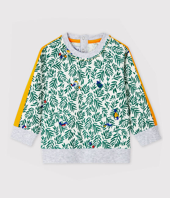 Sudadera estampada de canalé de bebé niño blanco MARSHMALLOW/blanco MULTICO