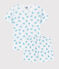 Pijama corto con estampado de tortugas de algodón ultra-ligero de niño/niña blanco MARSHMALLOW/blanco MULTICO