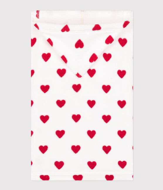 Capa de baño de rizo con corazones para bebé blanco MARSHMALLOW/rojo TERKUIT