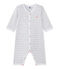 Pijama sin pies para bebé niño gris POUSSIERE/blanco ECUME