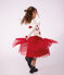 Falda infantil lisa y larga de tul rojo