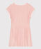 Vestido infantil de rizo de algodón de manga corta a rayas naranja MARSHMALLOW/ ABRICOT