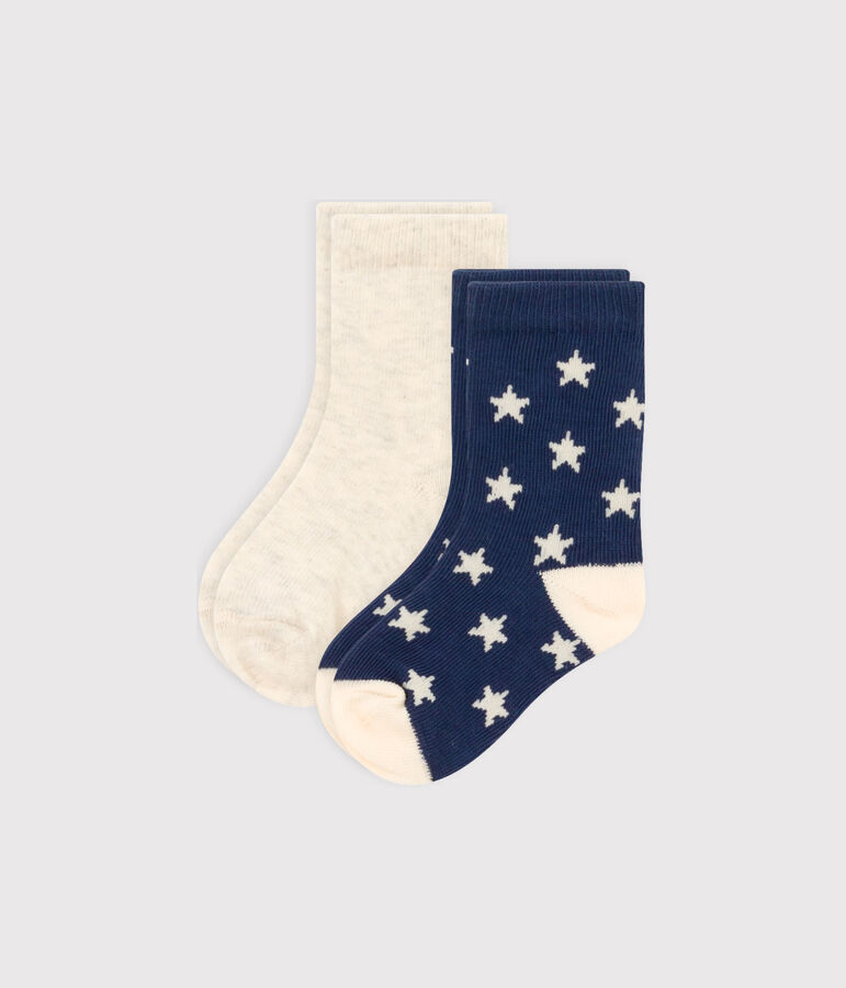 Lote de 2 pares de calcetines con estrellas para beb&eacute; multicolor