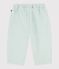 Pantal&oacute;n liso de algod&oacute;n/lino para beb&eacute; azul