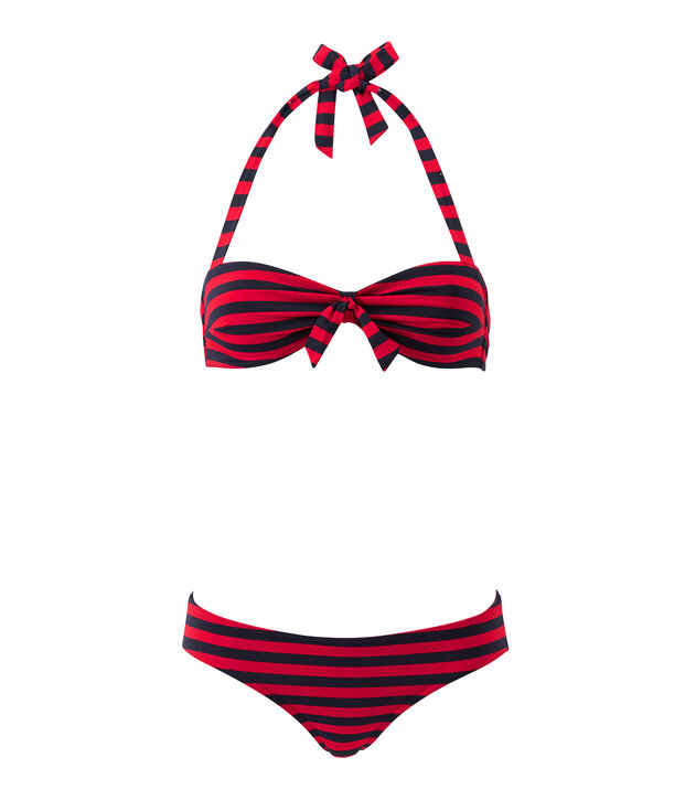 Ba&ntilde;ador de 2 piezas con forma de banda para mujer azul/rojo