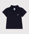 Polo de manga corta de algodón para bebé azul SMOKING