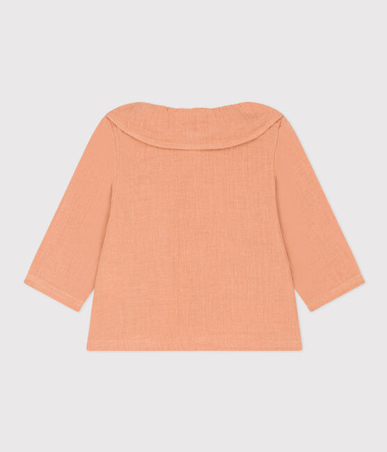 Blusa de manga larga de gasa de algodón para bebé rosa SIENNA