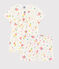 Pijama corto con estampado de frutas de verano de niña de algodón ecológico blanco MARSHMALLOW/blanco MULTICO