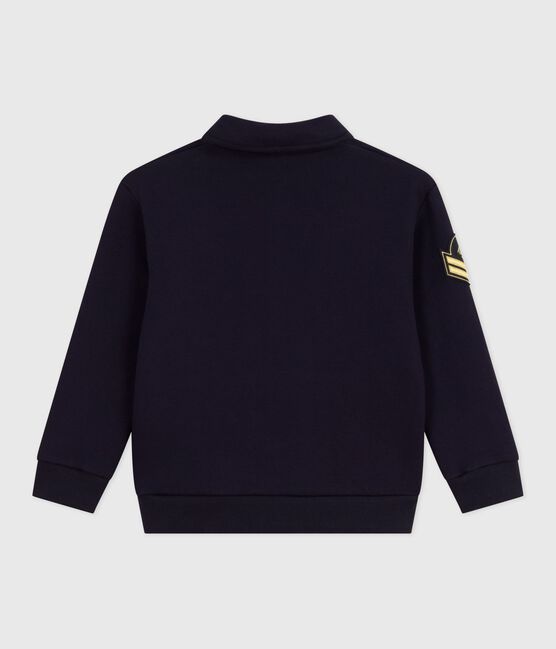 Sudadera infantil lisa tipo polo de algodón azul SMOKING