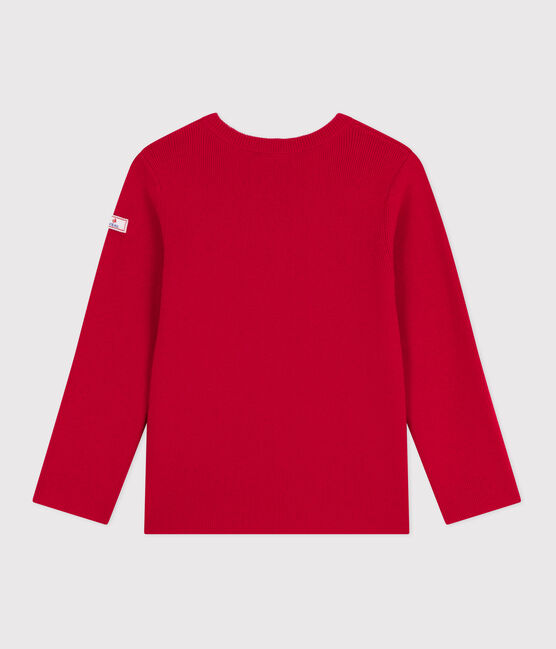 Jersey infantil liso de lana y algodón rojo POMPEI