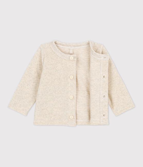 Cárdigan de terciopelo de algodón para bebé beige MONTELIMAR CHINE