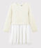 Vestido de manga larga infantil para niña beige MONTELIMAR CHINE