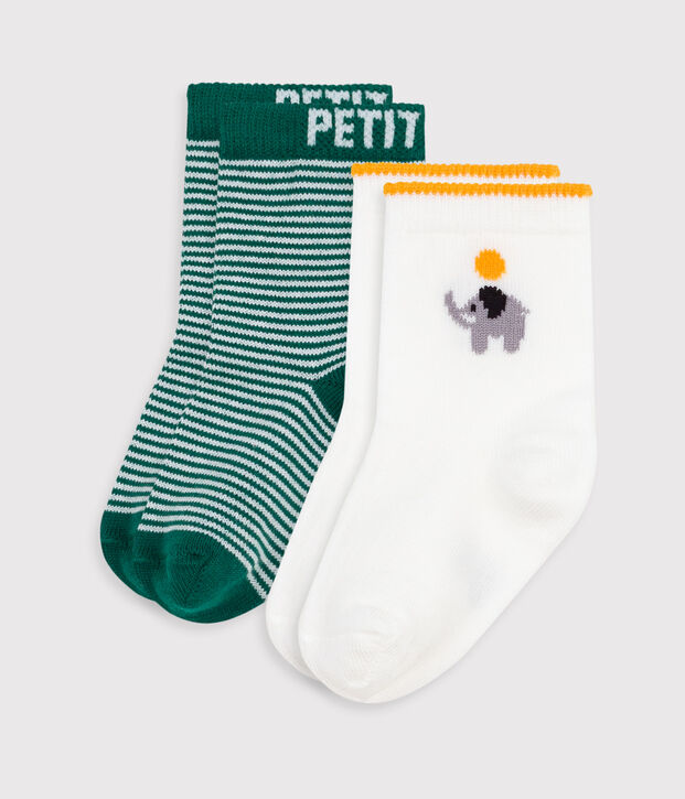 2 pares de calcetines de algod&oacute;n para beb&eacute; multicolor