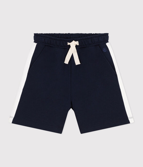 Bermudas cortas infantiles de algodón liso azul SMOKING
