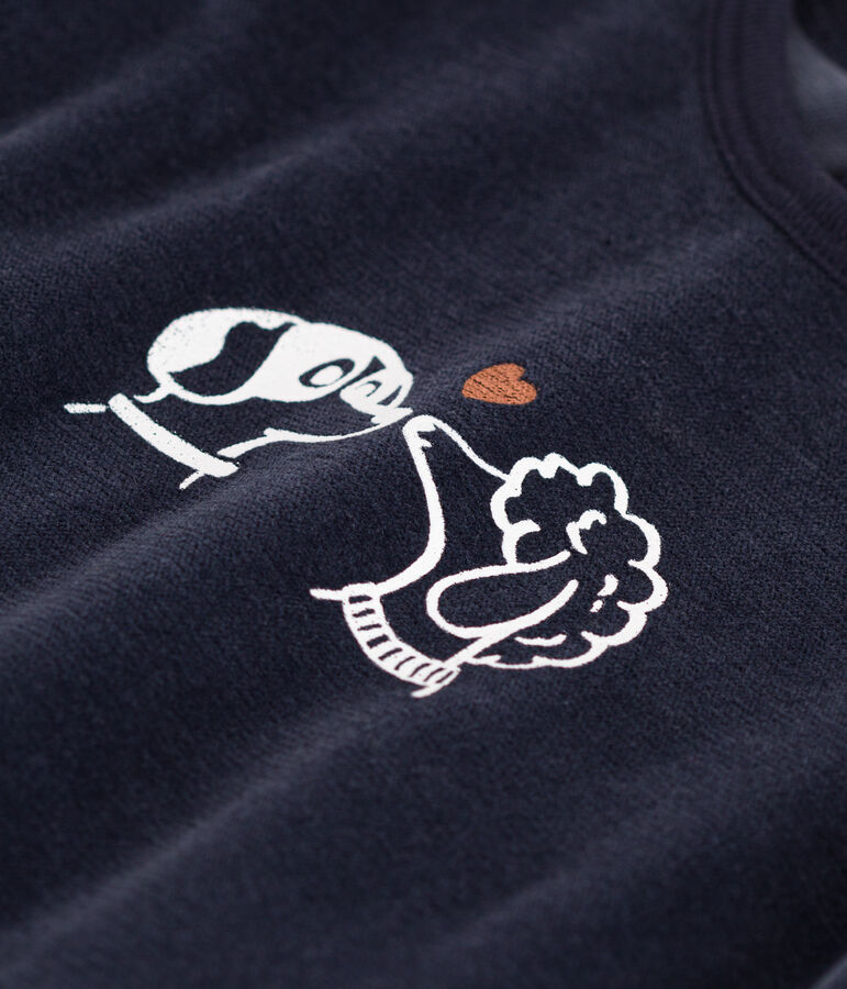 Pijama de terciopelo con perritos para beb&eacute; azul