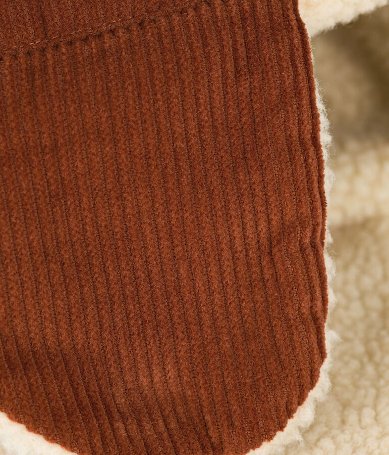 Gorro chapka de terciopelo para beb&eacute; marron