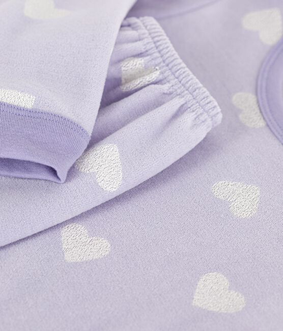 Pijama infantil de terciopelo con estampado de corazones blanco SQUAW/ MARSHMALLOW