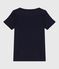 Camiseta icónica de mujer con cuello almirante de algodón  azul SMOKING