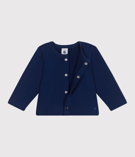 Cárdigan de algodón liso para bebé azul MEDIEVAL