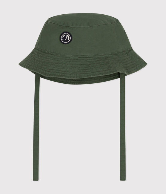 Gorro para anudar de algodón liso para bebé verde CROCO