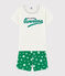 Pijama corto verde con estrellas de algodón de niño blanco MARSHMALLOW/verde GAZON