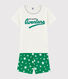 Pijama corto verde con estrellas de algodón de niño