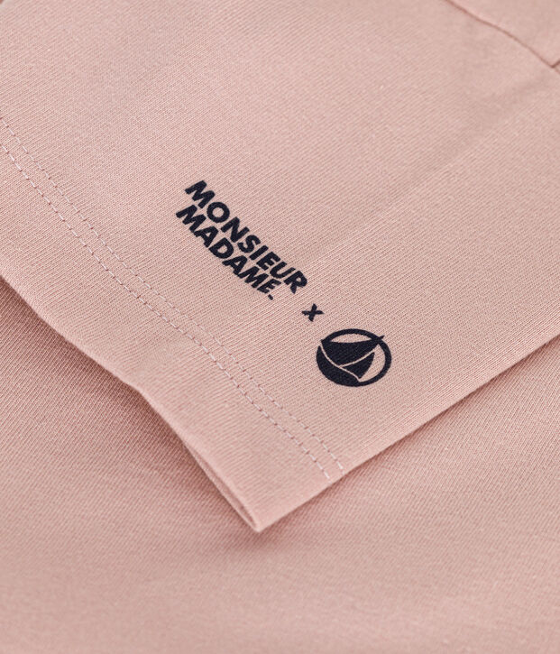 Camiseta infantil Monsieur Madame de algod&oacute;n rosa