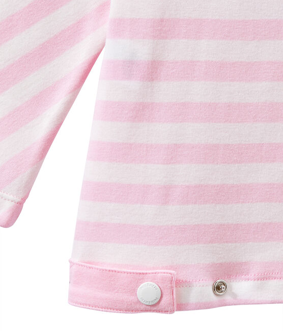 Camiseta de manga tres cuarto rayado rosa BABYLONE/blanco MARSHMALLOW