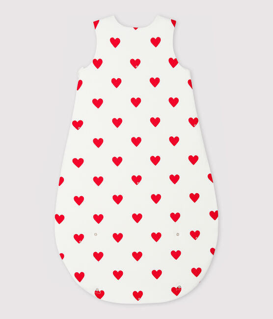 SACO  DE ALGODÓN DE BEBÉ CON CORAZONES TOG 2 blanco MARSHMALLOW/rojo TERKUIT