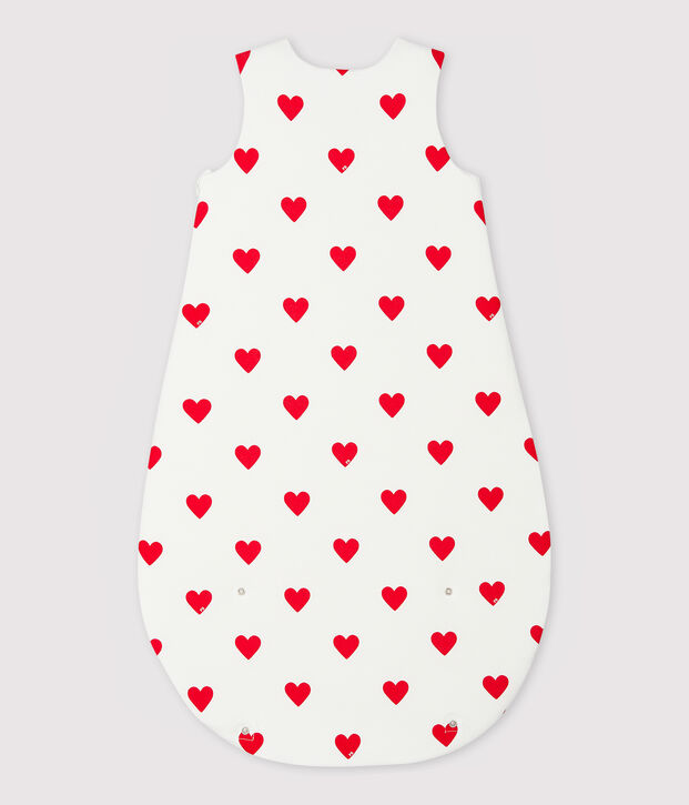 SACO  DE ALGOD&Oacute;N DE BEB&Eacute; CON CORAZONES TOG 2 blanco/rojo