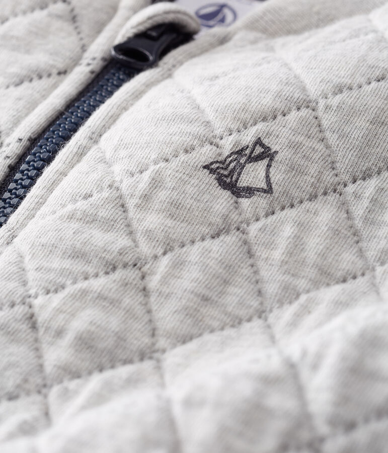 C&aacute;rdigan de tela t&uacute;bica acolchada para beb&eacute; ni&ntilde;o gris