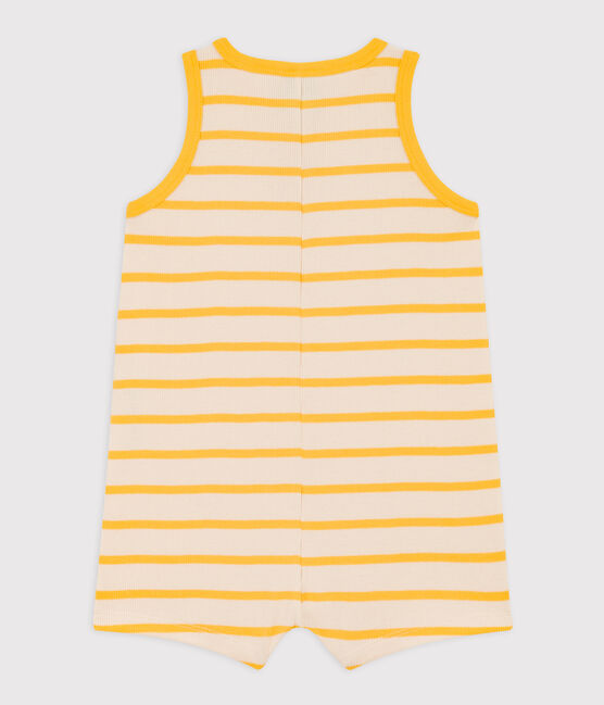 Mono corto de punto de canalé a rayas para bebé amarillo AVALANCHE/blanco DAISY