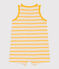 Mono corto de punto de canalé a rayas para bebé amarillo AVALANCHE/blanco DAISY