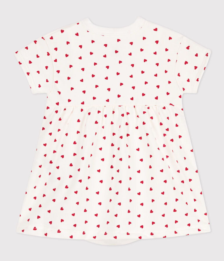 Vestido de mulet&oacute;n con body integrado para beb&eacute; blanco MARSHMALLOW/rojo PEPS