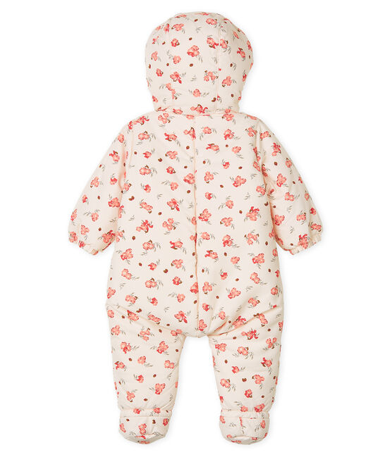 Buzo estampado de microfibra para bebé niña rosa FLEUR/blanco MULTICO