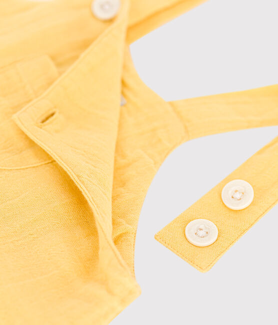 Peto corto y liso de gasa de algodón para bebé amarillo ORGE