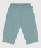 Pantalón liso de algodón y lino para bebé verde PAUL