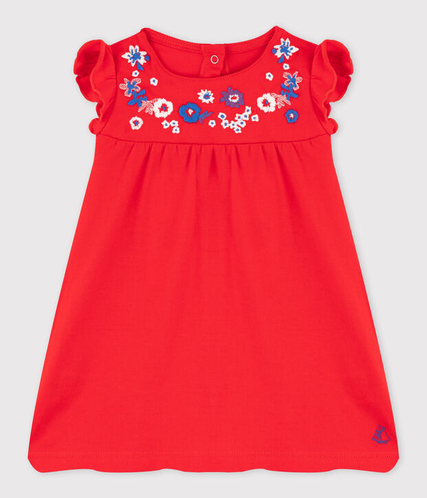 Vestido bordado para beb&eacute; ni&ntilde;a rojo